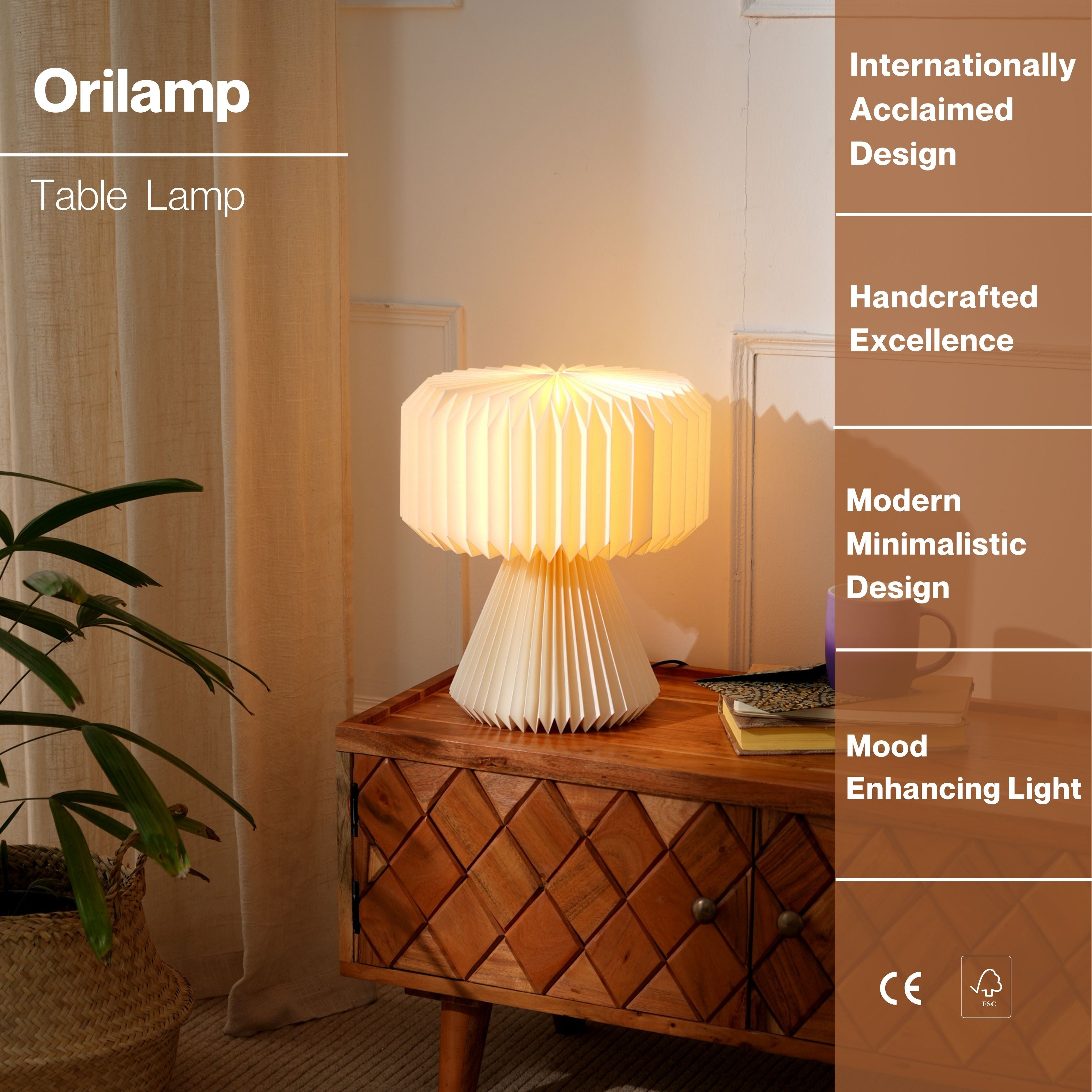 Orilamp Table Lamp - Bedside Desk Lamp, Table & Cozy Console Bedside Lamp