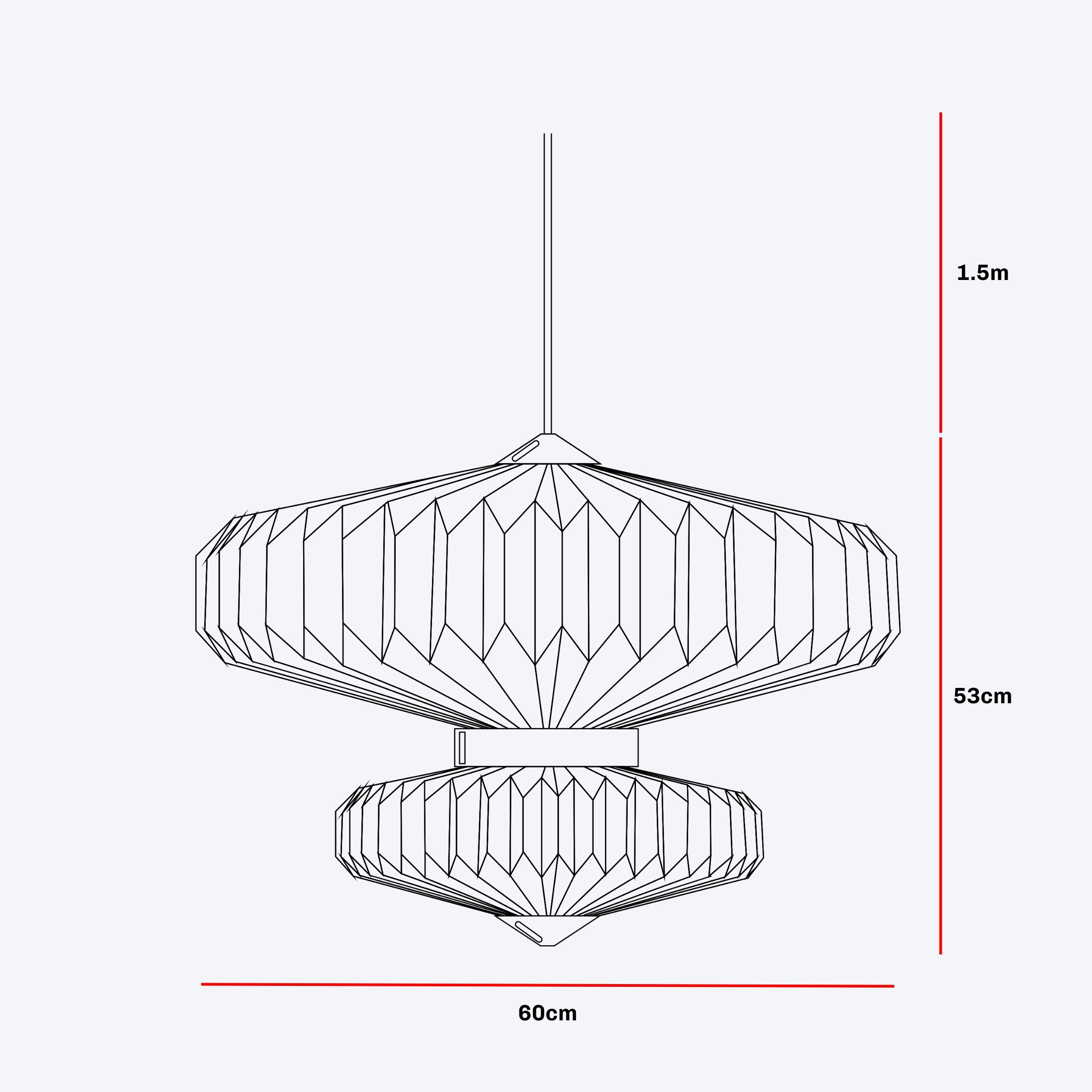 Oblong-2 Two - Tier Pendant Lamp