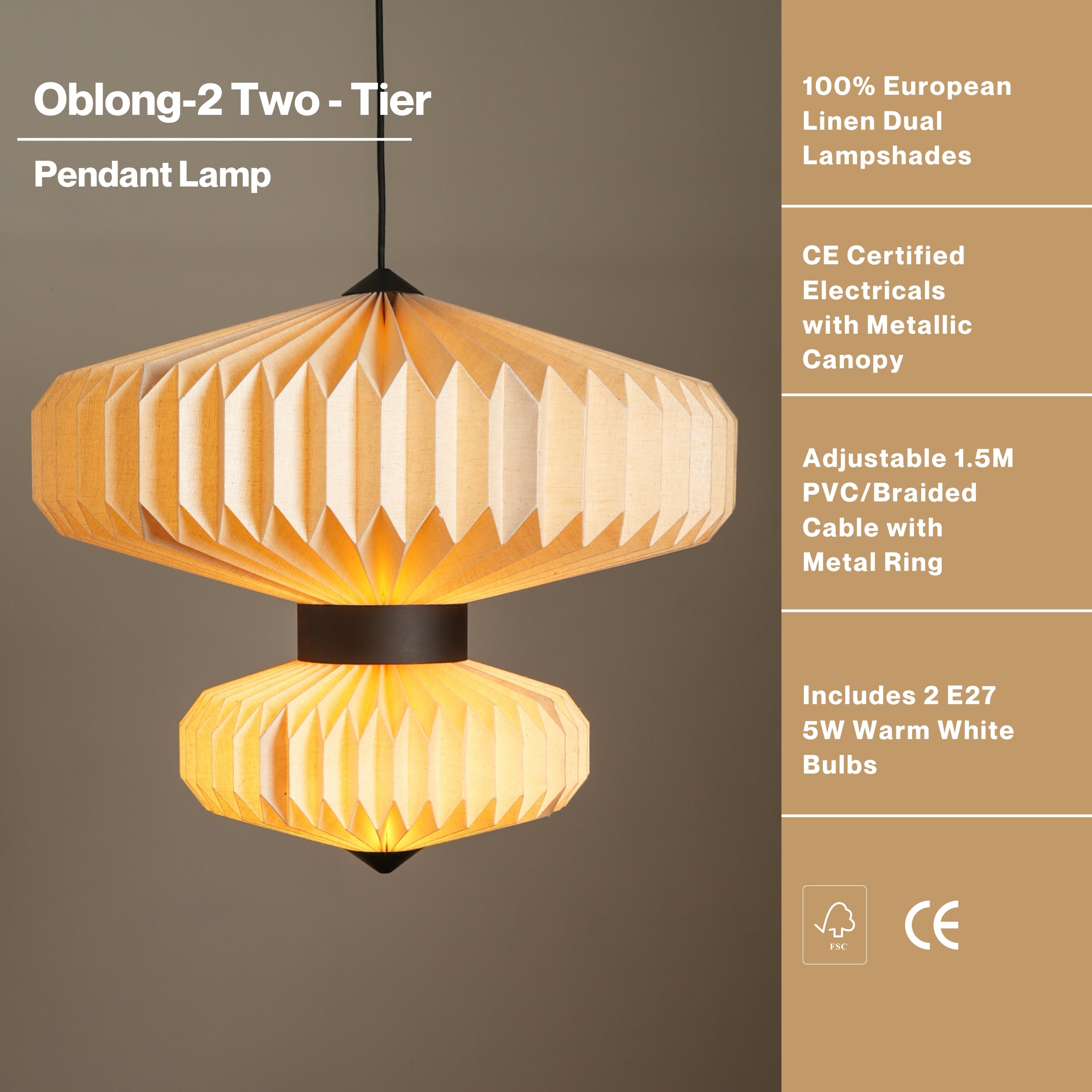 Oblong-2 Two - Tier Pendant Lamp