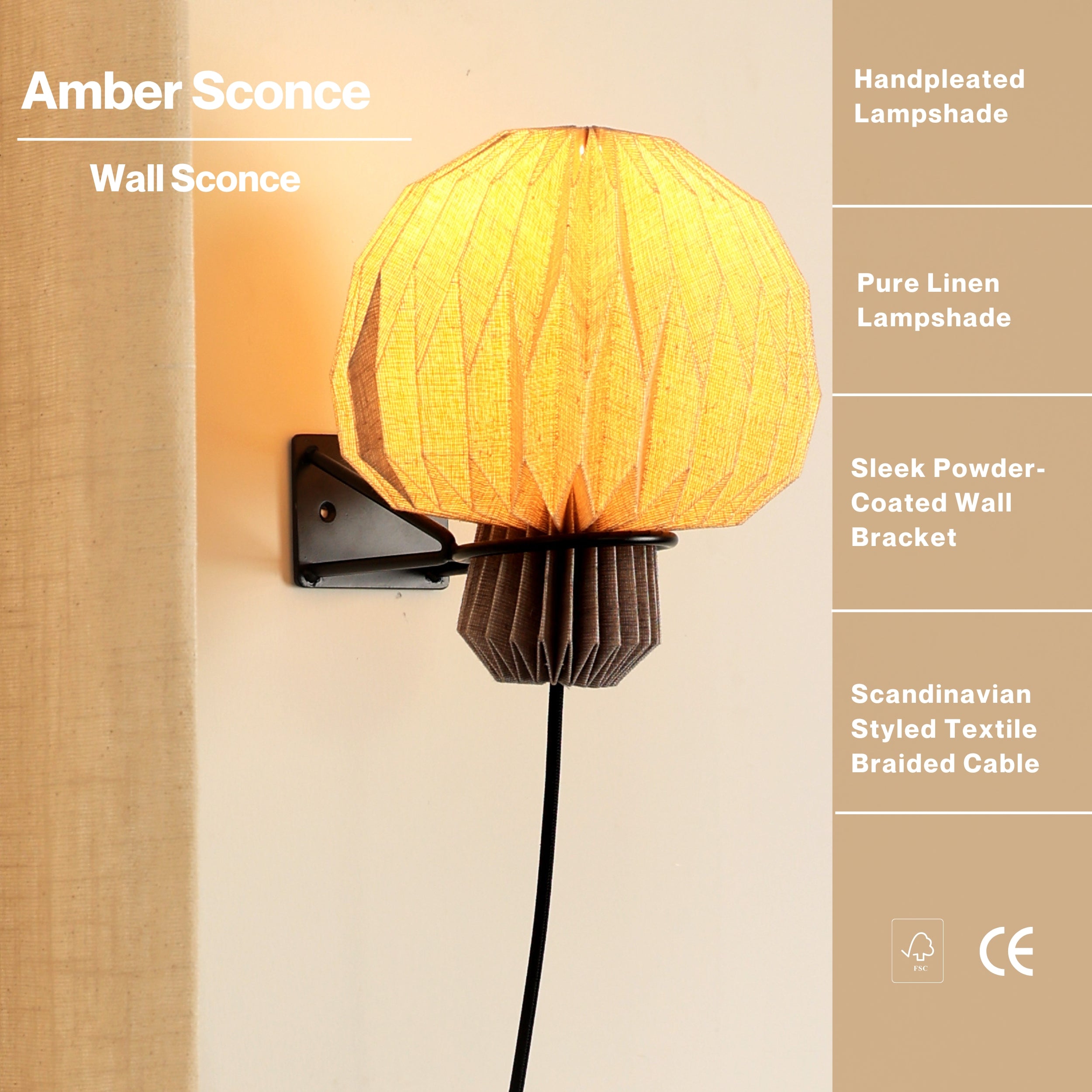 Amber Sconce Origami Wall Lamp