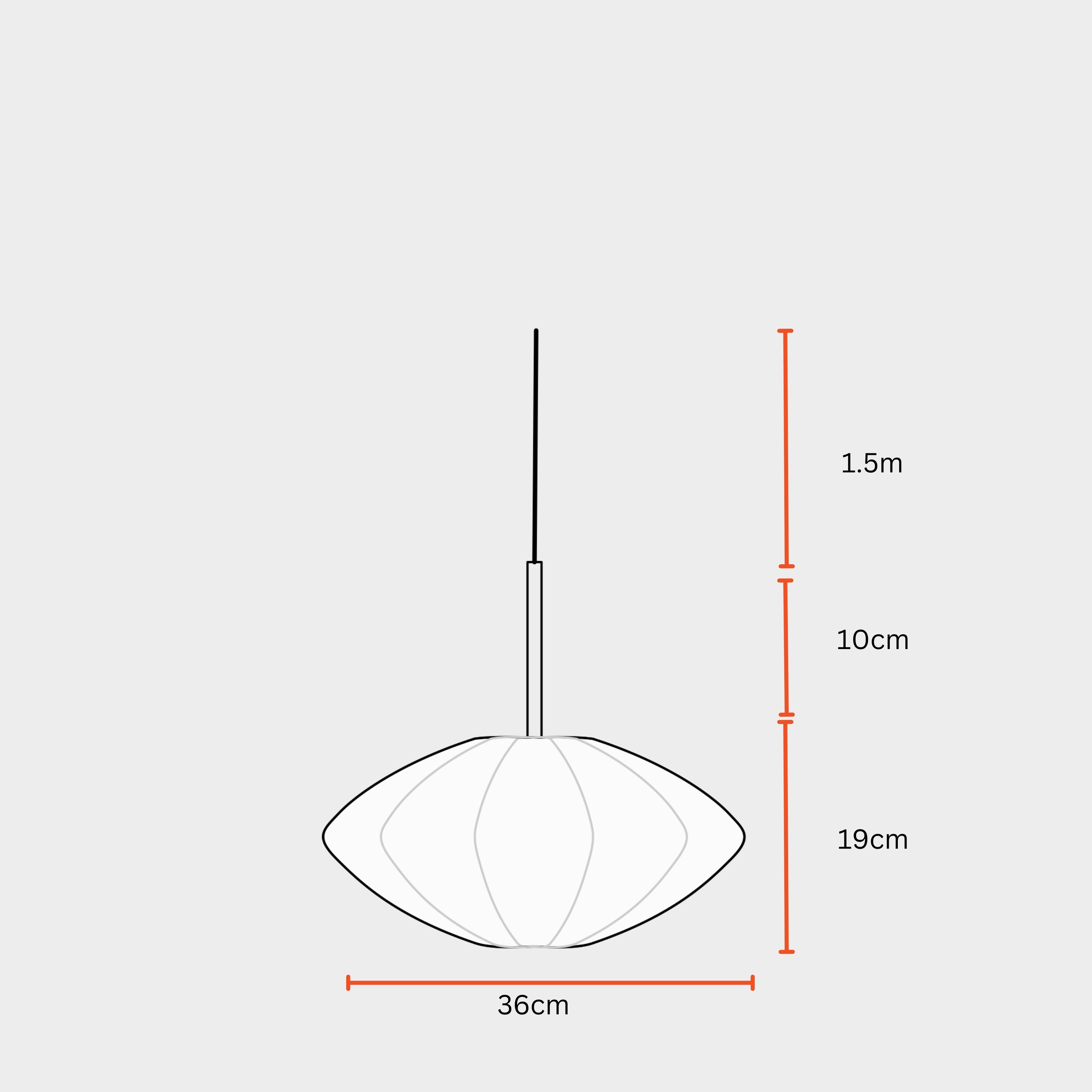 Luxe Collection Pendant Lamp - Tokyo Lamp - Premium Chiffon Fabric Pedant Light, Metallic Spacer, Soft Warm Glow, Mood Enhancement Hanging Light