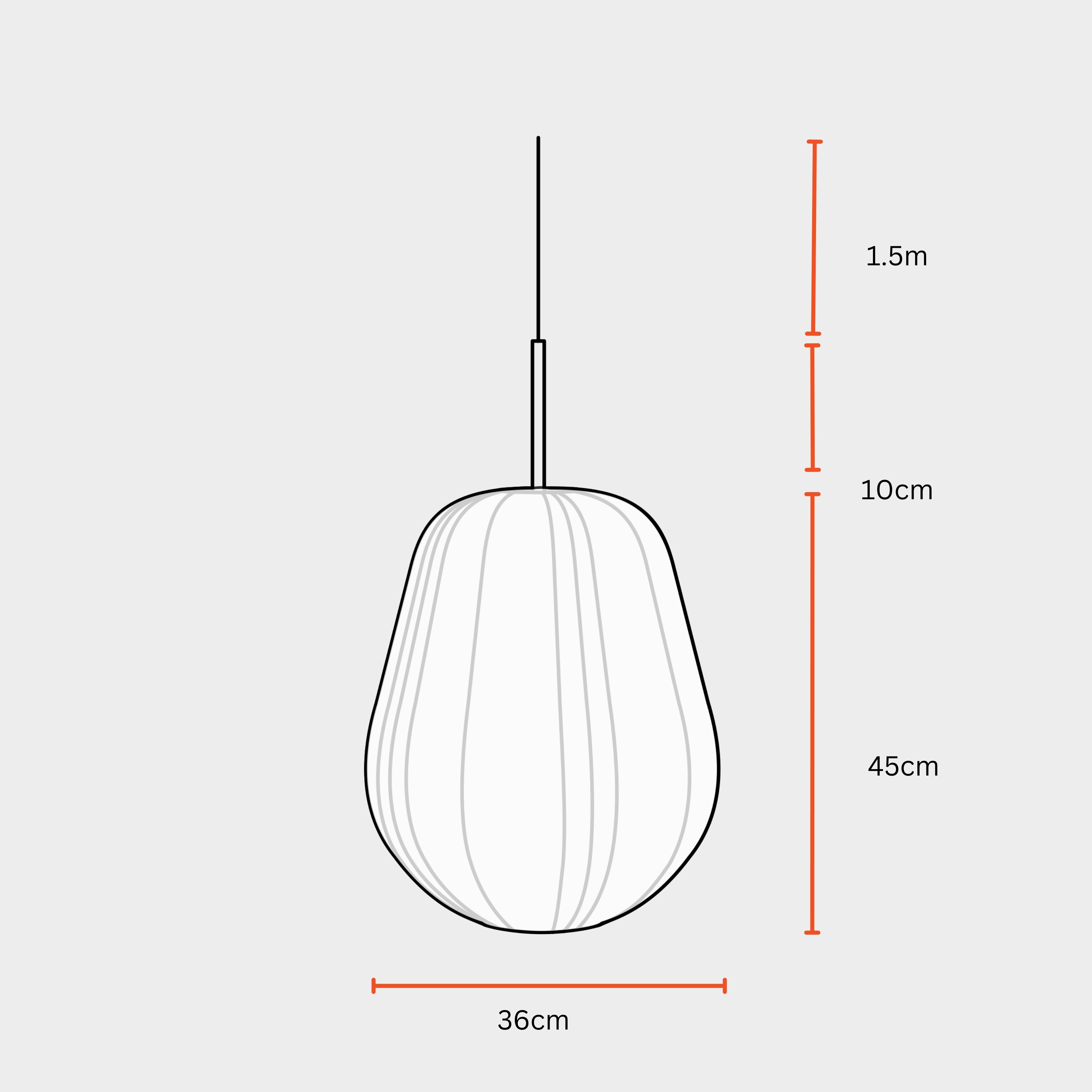 Luxe Collection Pendant Lamp - Rome Lamp - Premium Chiffon Fabric Pendant Light, Metallic Spacer, Soft Warm Glow, Mood Enhancement Hanging Light