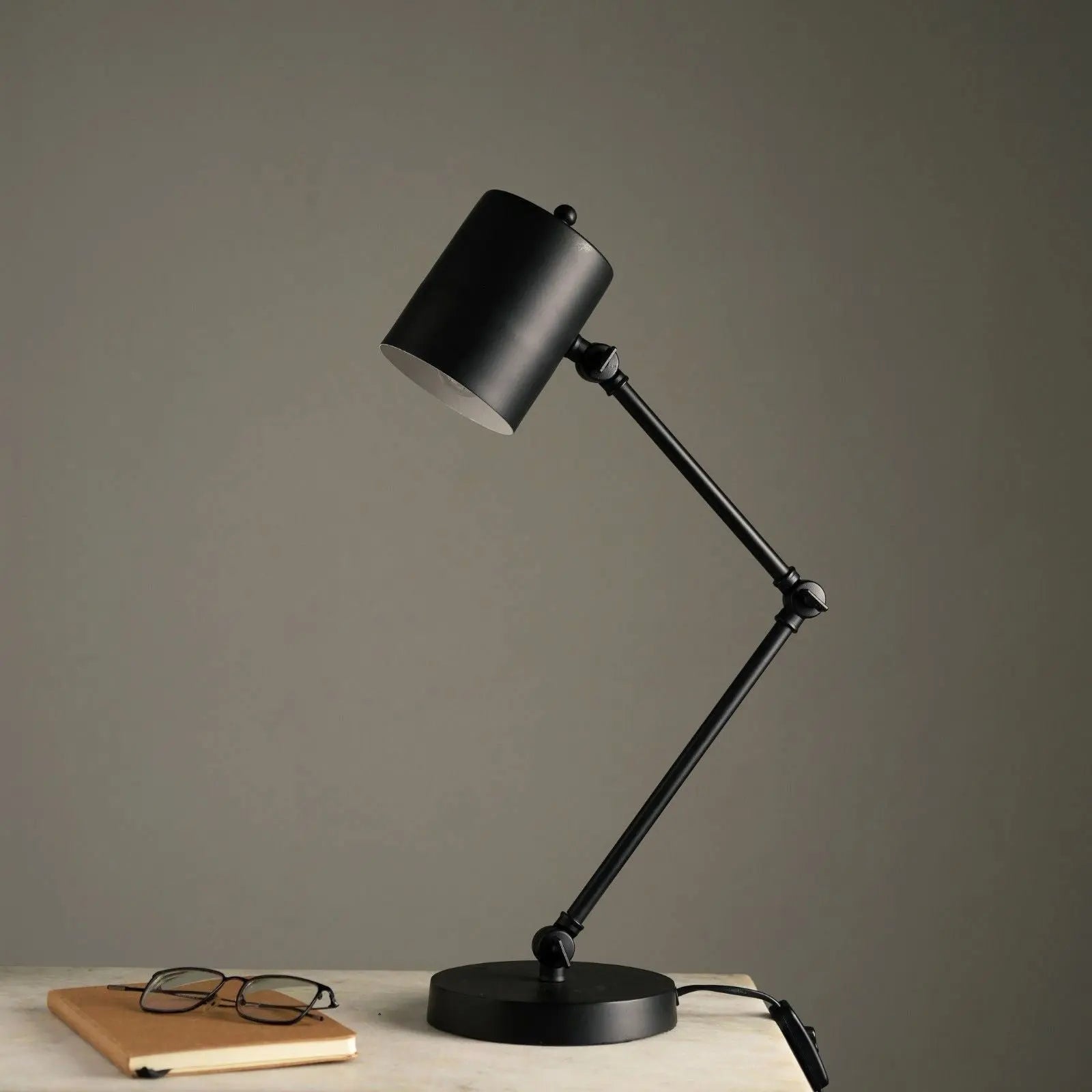 BOOK BOOM STUDY TABLE LAMP - BLACK, MODERN SCANDINAVIAN DESIGN, PREMIUM METALLIC FINISH STUDY DESK LAMP, ELEGANT SWIVELS - FIG Living - BOOK BOOM STUDY TABLE LAMP - BLACK, MODERN SCANDINAVIAN DESIGN, PREMIUM METALLIC FINISH STUDY DESK LAMP, ELEGANT SWIVELS - FIG Living