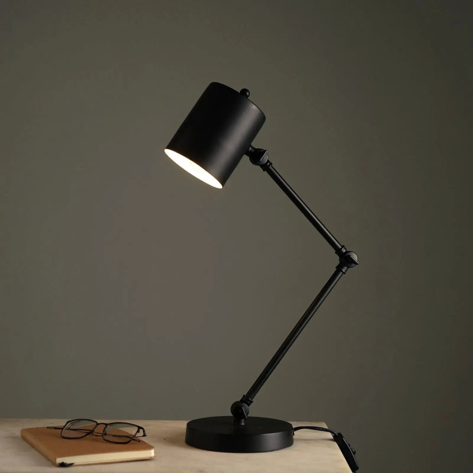 BOOK BOOM STUDY TABLE LAMP - BLACK, MODERN SCANDINAVIAN DESIGN, PREMIUM METALLIC FINISH STUDY DESK LAMP, ELEGANT SWIVELS - FIG Living - BOOK BOOM STUDY TABLE LAMP - BLACK, MODERN SCANDINAVIAN DESIGN, PREMIUM METALLIC FINISH STUDY DESK LAMP, ELEGANT SWIVELS - FIG Living