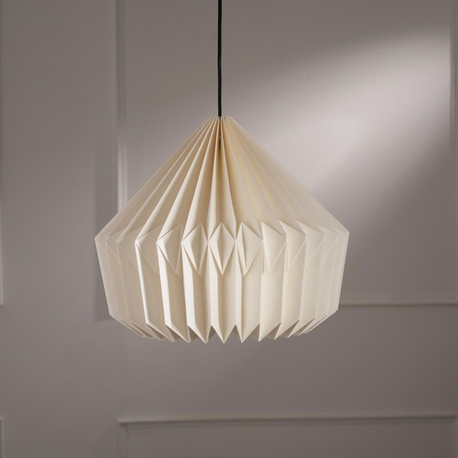 Canvas Origami Pendant Lamp - Paper Origami Pendant LIght, Handpleating Hanging Light, Origami Lampshade - FIG Living - Canvas Origami Pendant Lamp - Paper Origami Pendant LIght, Handpleating Hanging Light, Origami Lampshade Image