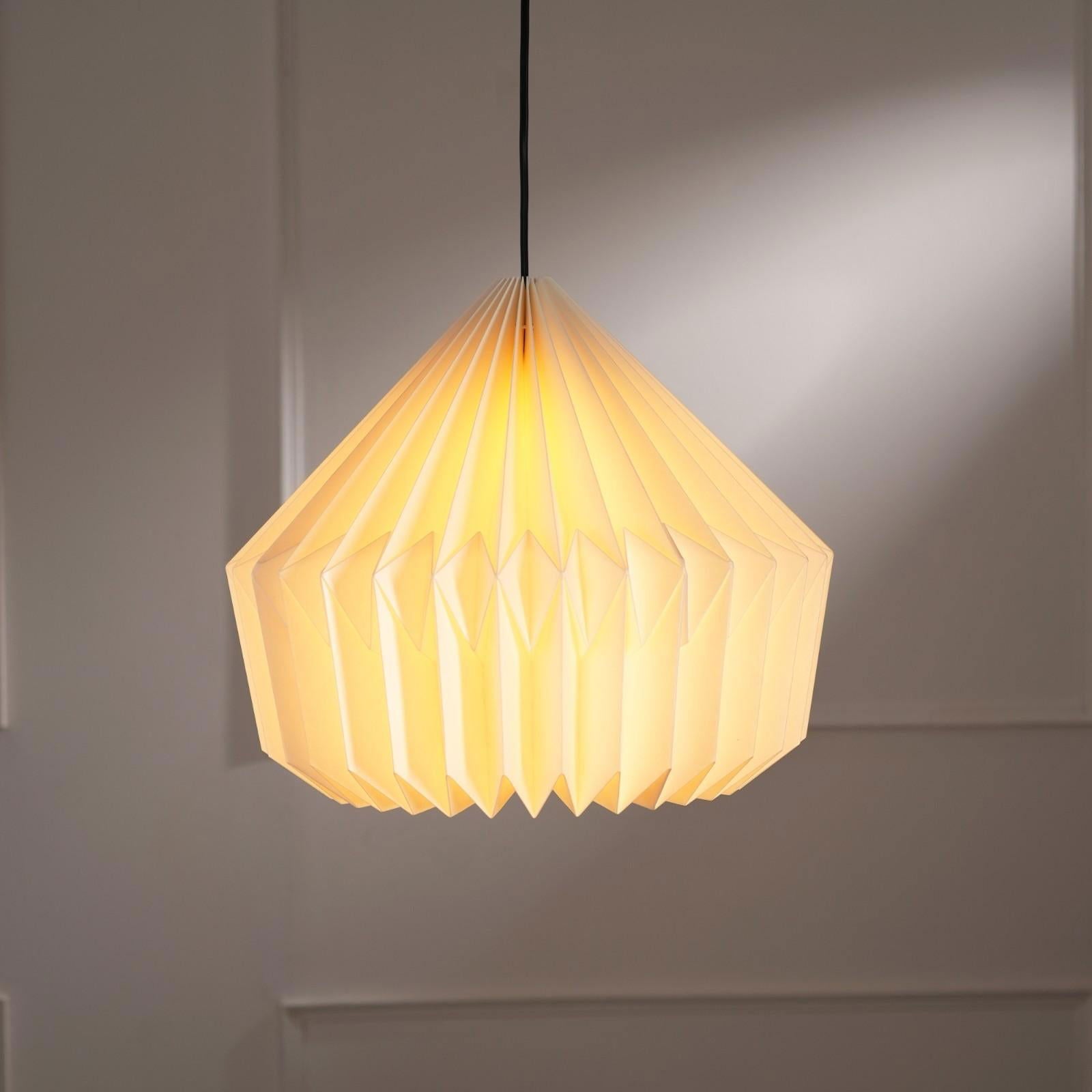 Canvas Origami Pendant Lamp - Paper Origami Pendant LIght, Handpleating Hanging Light, Origami Lampshade - FIG Living - Canvas Origami Pendant Lamp - Paper Origami Pendant LIght, Handpleating Hanging Light, Origami Lampshade Image