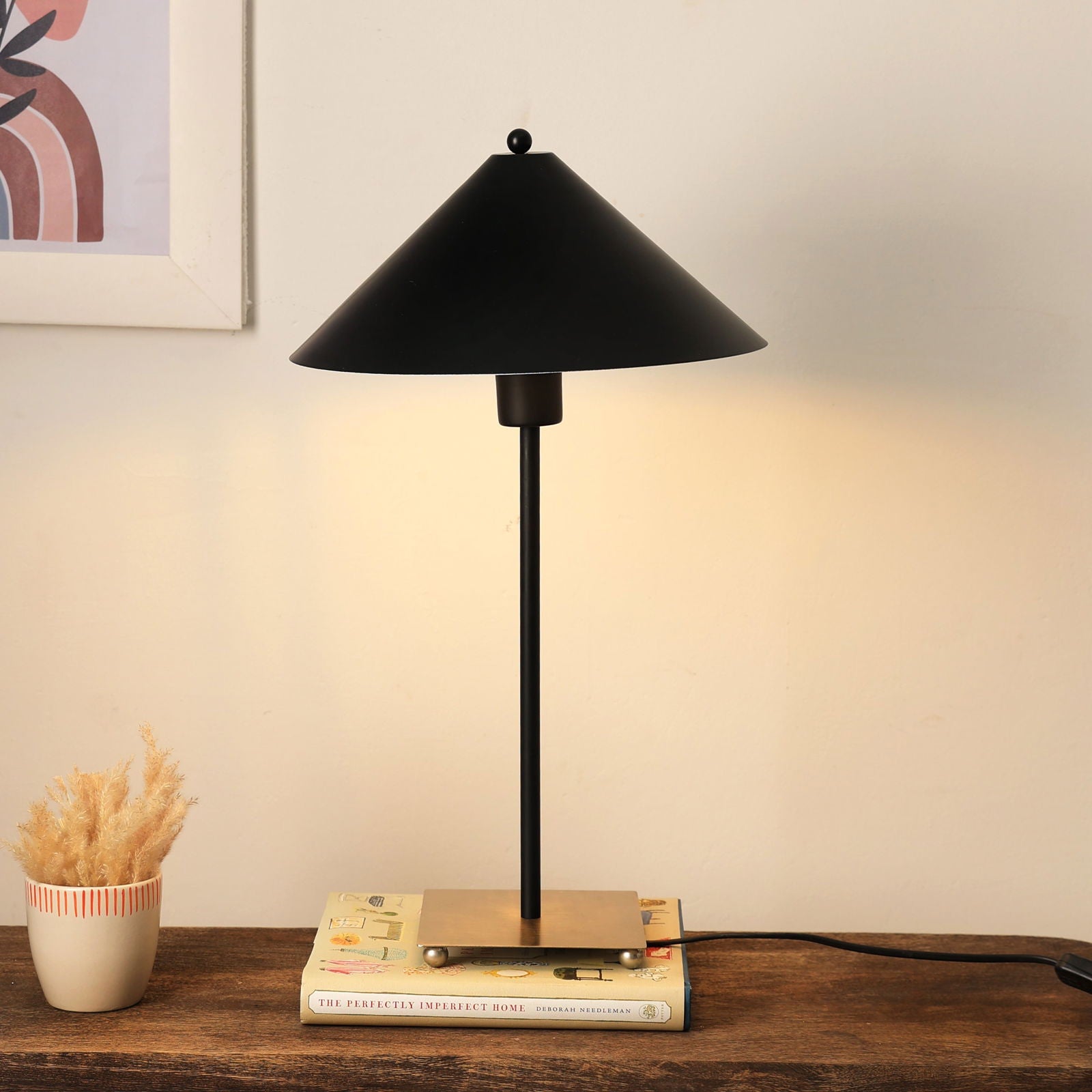 Cone Stick Table Lamp - Modern Charm Stick Bedside Lamp - Premium Matte Finish Desk Lamp - FIG Living - Cone Stick Table Lamp - Modern Charm Stick Bedside Lamp - Premium Matte Finish Desk Lamp - FIG Living