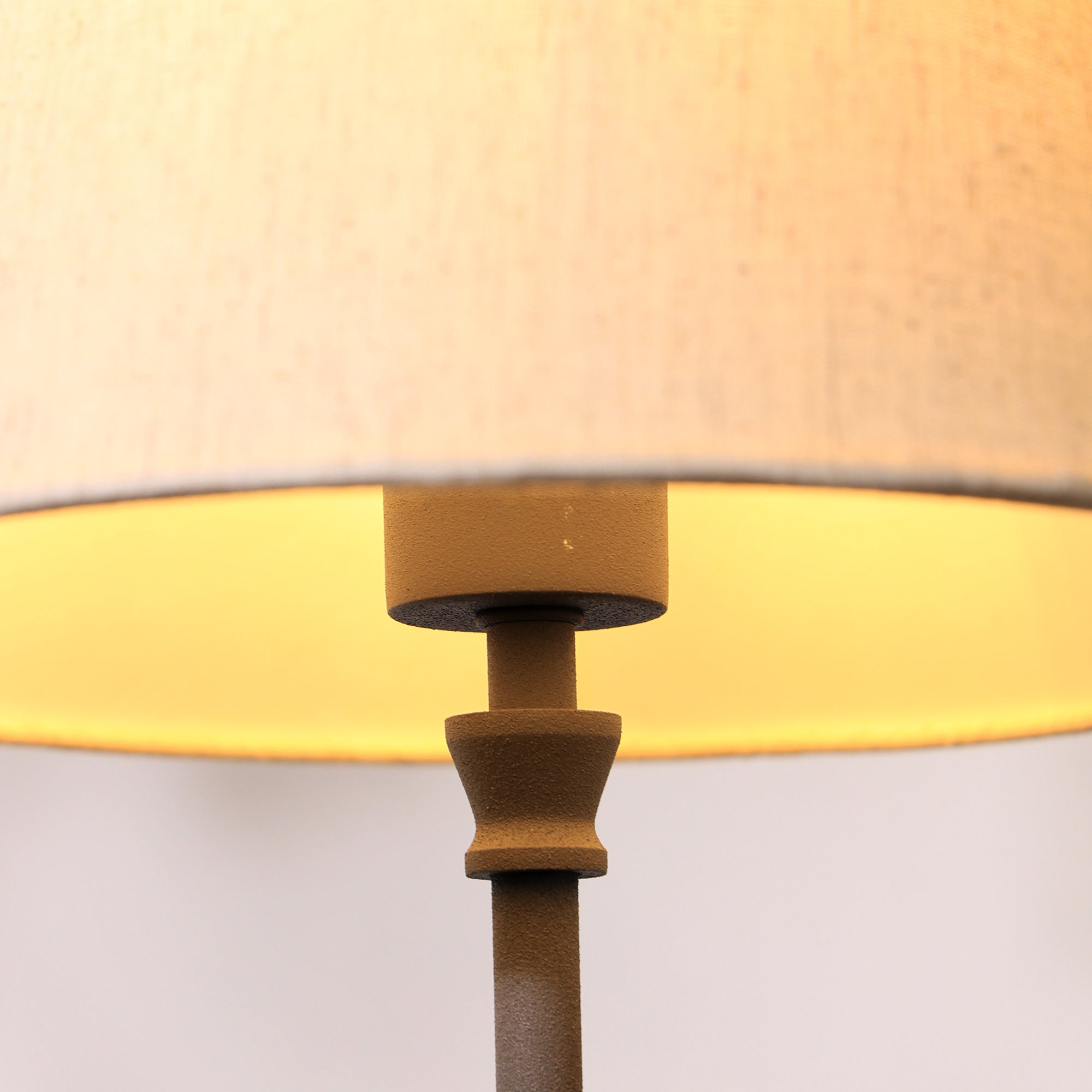RUSTIQUE TABLE LAMP - COTTAGE CHARM, MID-CENTURY, LINEN SHADE DESK LAMP