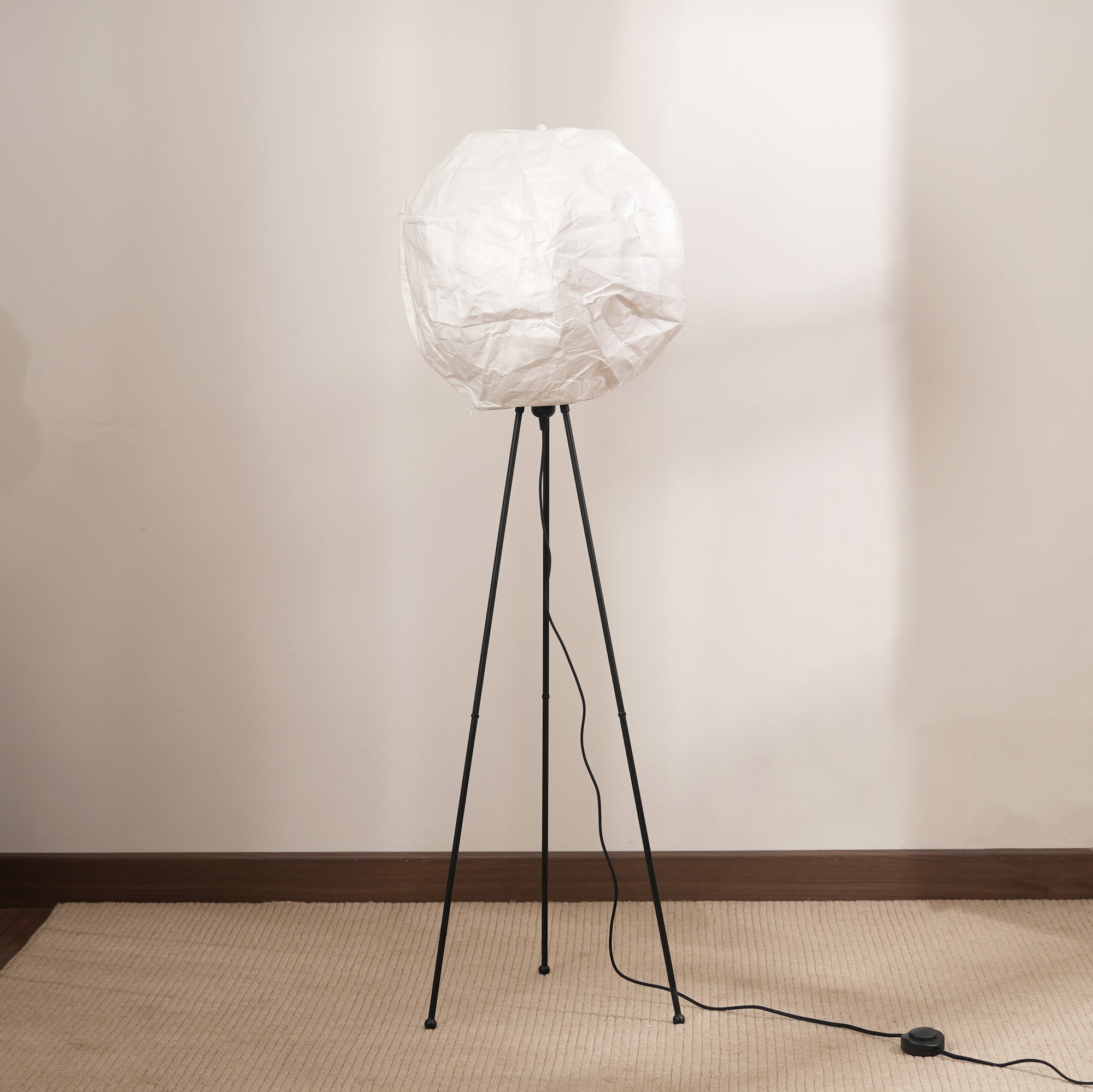 Luna Floor Lamp - Tripod Floor Lamp, Innovative Handcrafted Design, Recycled Polyethylene and Metal made standing light