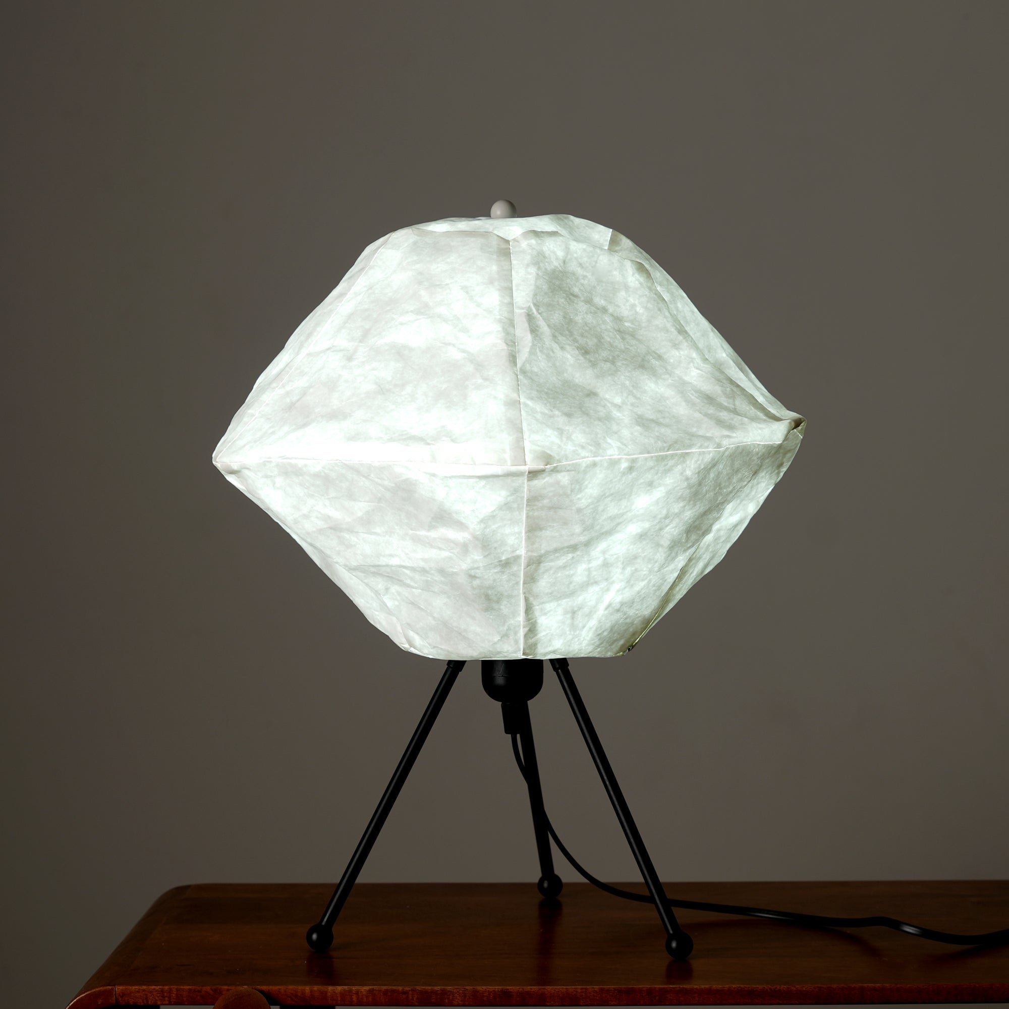 Luna Table Lamp - Tripod Table Lamp, Innovative Handcrafted Design, Recycled Polyethylene and Metal