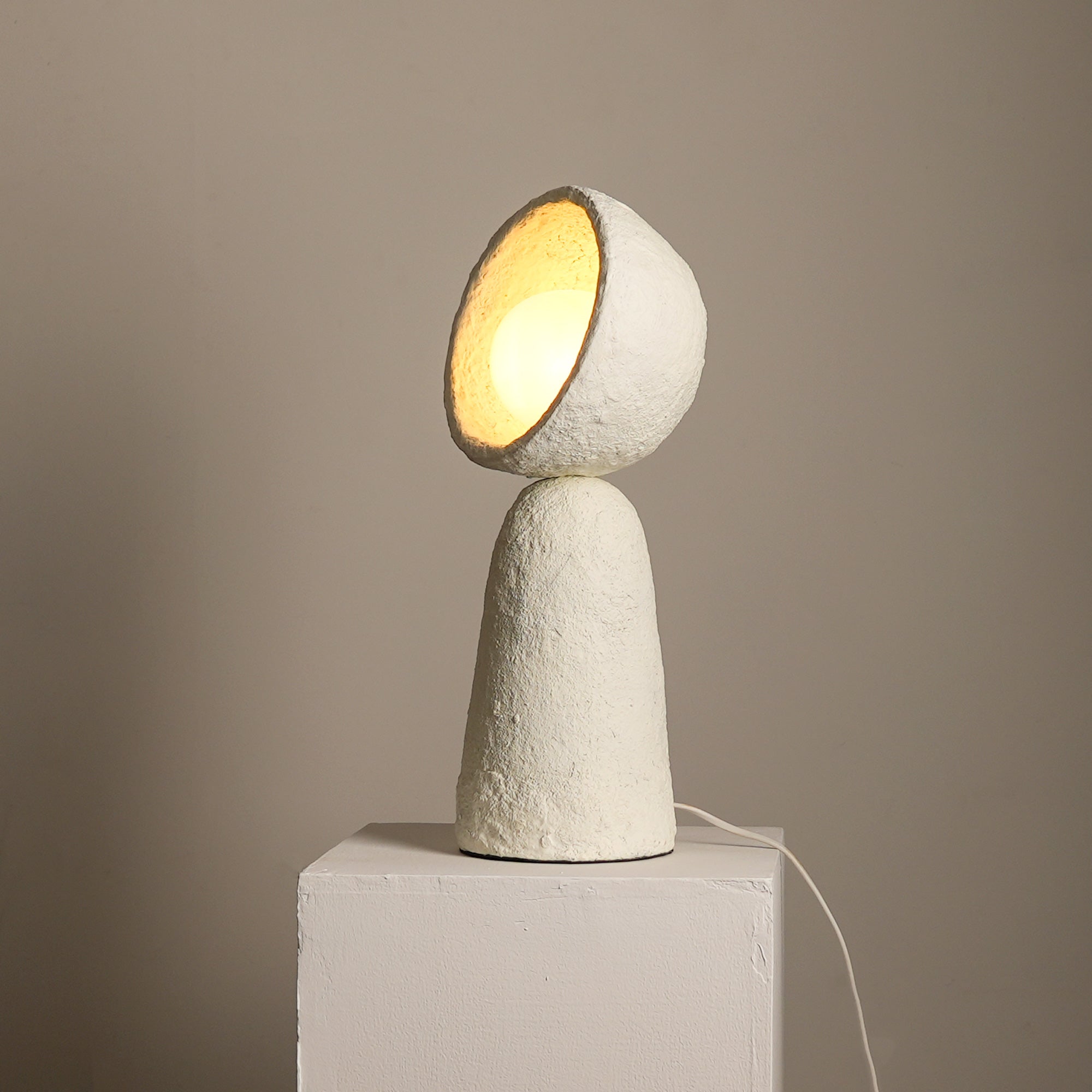 paper mache terra table lamp