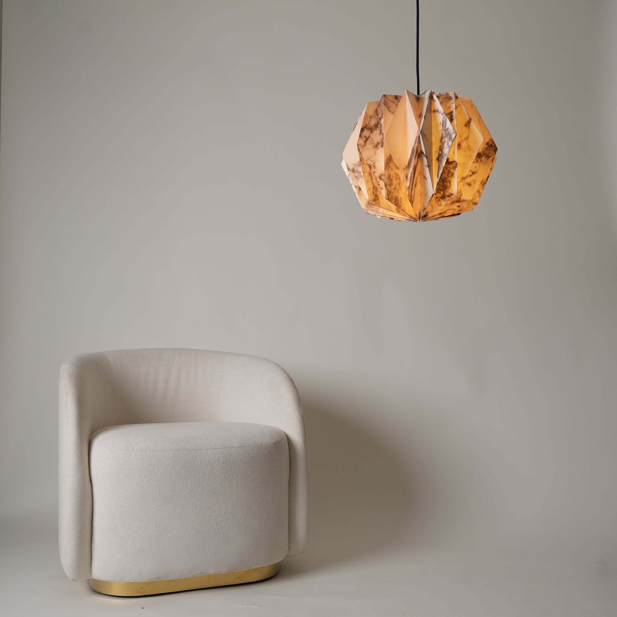 Sphere Pendant Lamp - Marble Print