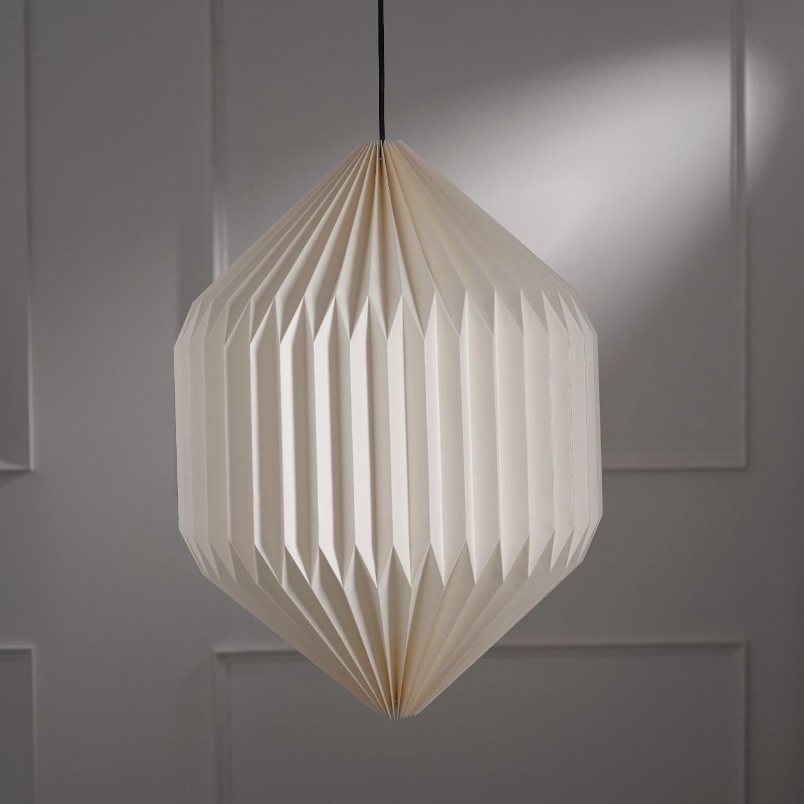 Oblong Origami Pendant Lamp - Paper Origami Pendant Light, Handpleating, Origami Lampshade, Scandinavian Design Hanging Light - FIG Living - Oblong Origami Pendant Lamp - Paper Origami Pendant Light, Handpleating, Origami Lampshade, Scandinavian Design Hanging Light - FIG Living