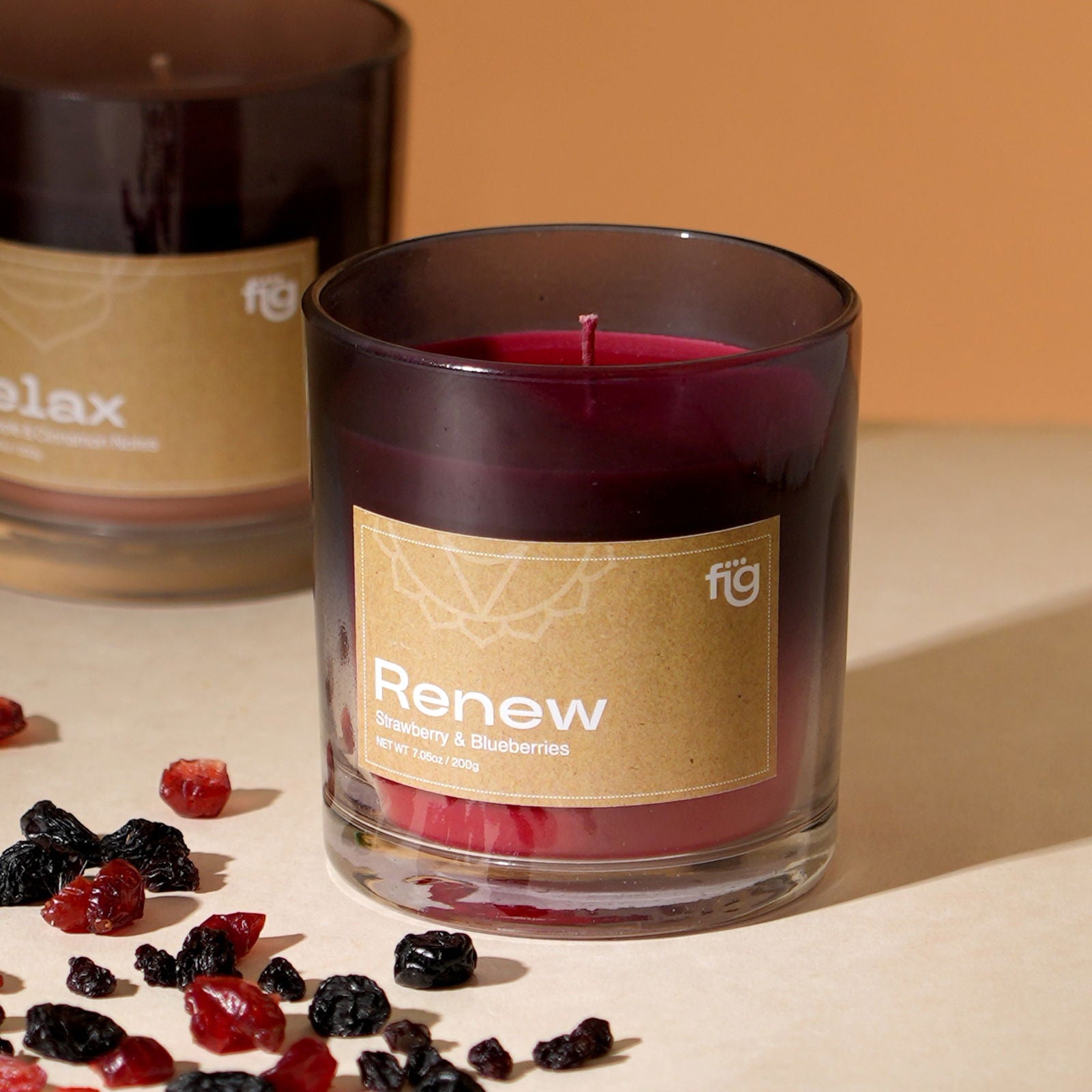 Renew Berries Vegan Scented Candle - Palm Wax Scented Candle - FIG Living - 