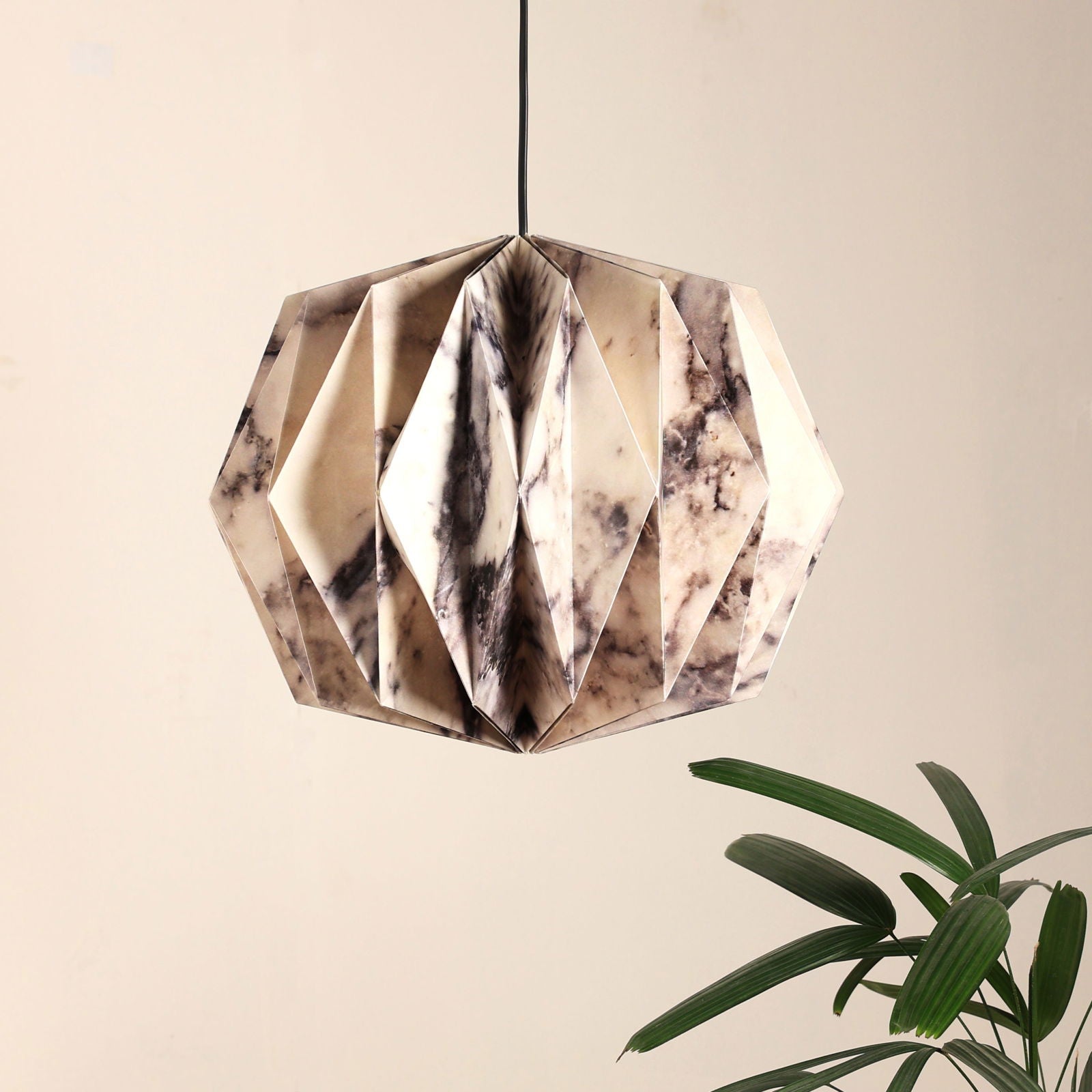 Sphere Pendant LIght (Marble Print) - Marble Print, Origami Pendant Lamp, Best Design Messe Frankfurt Trends 2024 For Hanging Light - FIG Living - Sphere Pendant LIght (Marble Print) - Marble Print, Origami Pendant Lamp, Best Design Messe Frankfurt Trends 2024 For Hanging Light - FIG Living