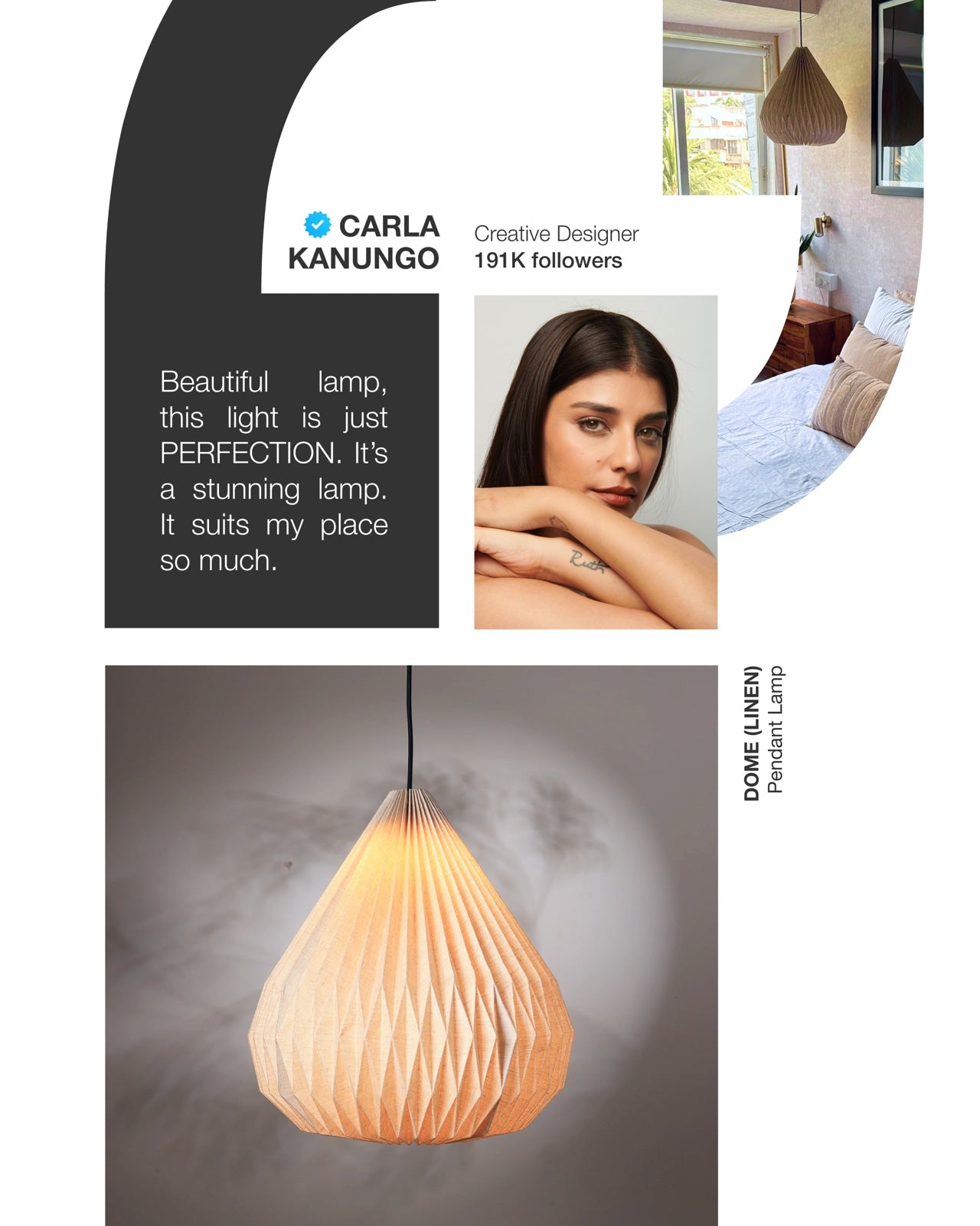 Dome Pendant Lamp - 100% European Linen Pendant Light, Elegant Dome Shape, Modern Design Hanging Light